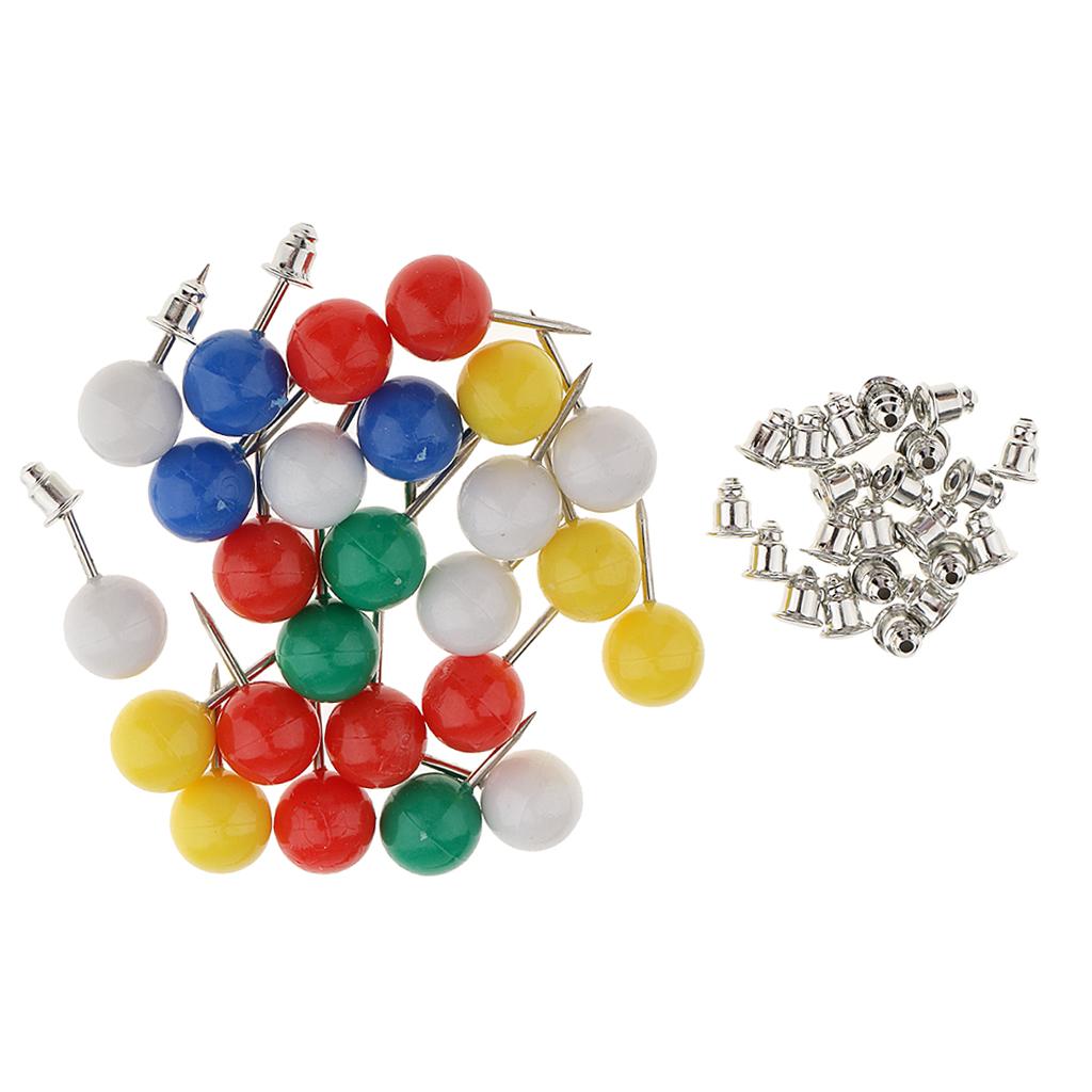 Assorted Coloured Push Pins Plastic Beads Head Thumb Tacks for Notice Cork