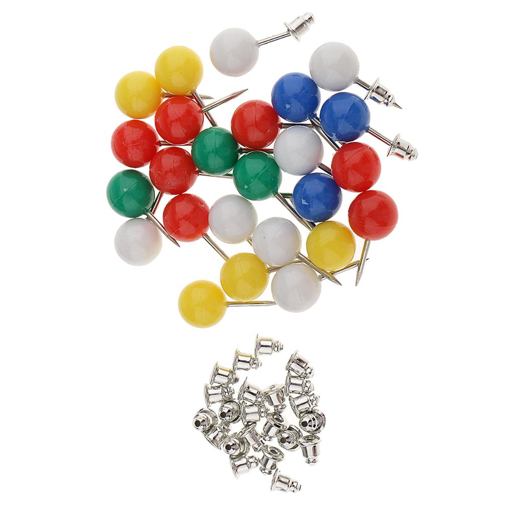 Assorted Coloured Push Pins Plastic Beads Head Thumb Tacks for Notice Cork