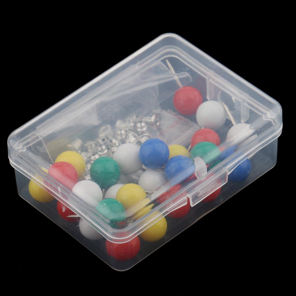 Assorted Coloured Push Pins Plastic Beads Head Thumb Tacks for Notice Cork