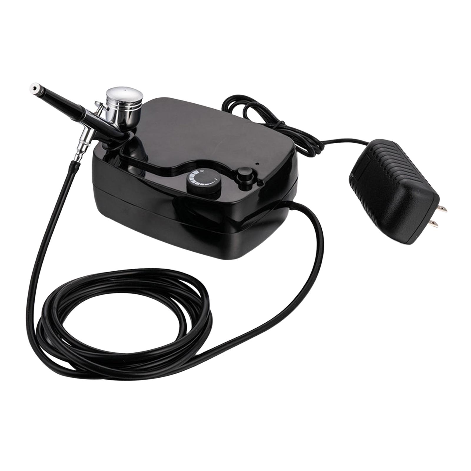 Airbrush Set EU Includes 7cc Capacity Cups Auto Makeup Nail Airbrush Air Compressor Kit for Nail Art Makeup Home Model Coloring